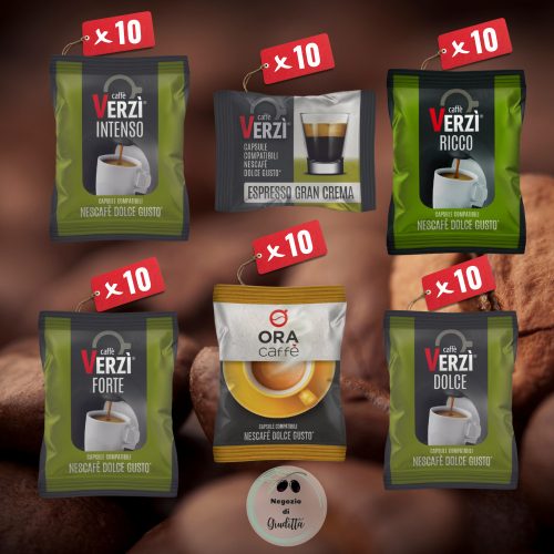 Pachet de degustare capsule de cafea compatibile CAFFÈ VERZÌ DOLCE GUSTO